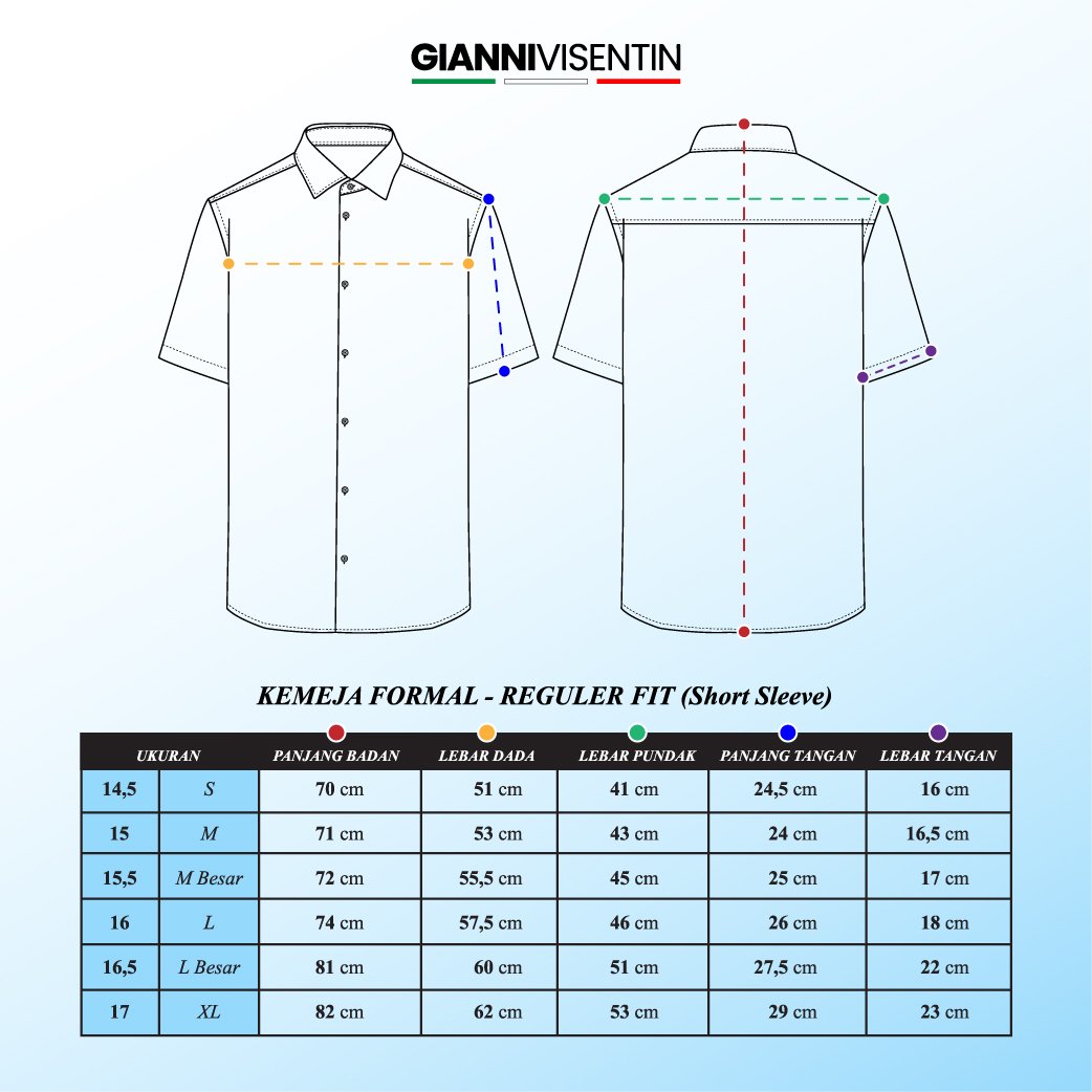 Gianni Visentin Kemeja Lengan Pendek Regular Fit - Motif - 6064 - Image 5