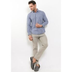 Garrity Kemeja Lengan Panjang Motif Slim Fit - Biru Muda - 6035