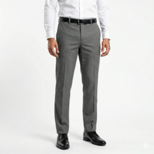 Gianni Visentin Celana Panjang Pria Formal Tailored High Waist Regular Fit Abu-abu - 2124