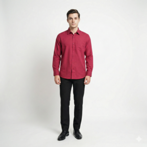 Gianni Visentin Kemeja Formal Pria Oxford Regular Fit Maroon - 9038