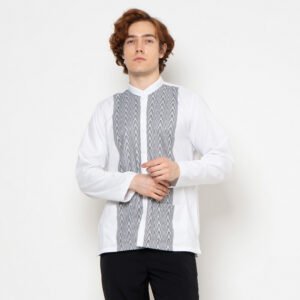 Gianni Visentin Kemeja Koko Pria Lengan Panjang Regular Fit Putih - 1021