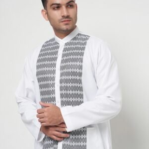 Gianni Visentin Koko Pria Lengan Panjang Regular Fit Putih - 1023