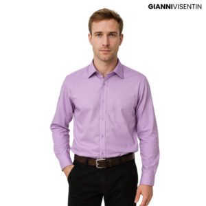 Gianni Visentin - Kemeja Formal Regular Bahan Oxford Ungu - 9061