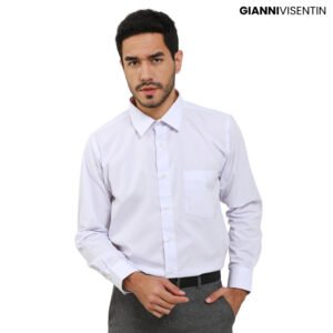 Gianni Visentin - Kemeja Formal Regular Bahan Teroton Cotton Putih - 9062