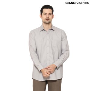 Gianni Visentin - Kemeja Formal Regular Bahan Oxford Abu-Abu - 9038