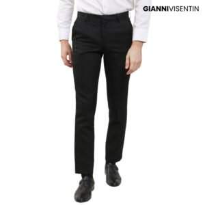 Gianni Visentin - Celana Bahan Formal Pria Slimfit Hitam - 4033