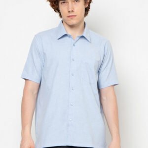 Raymond Renne Kemeja Pria Lengan Pendek Regular Fit Biru Muda - 4939