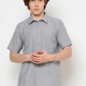 Raymond Renne Kemeja Pria Lengan Pendek Regular Fit Grey - 4939