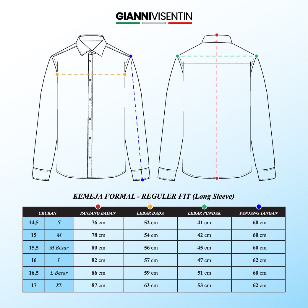 Gianni Visentin Kemeja Formal Pria Lengan Panjang Putih Regular fit Putih - 8276 - Image 6