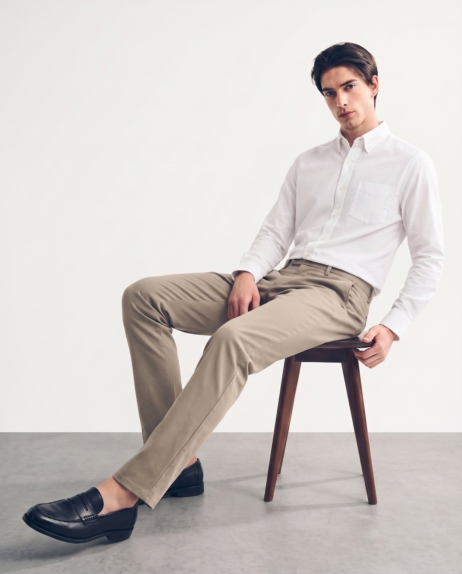 Gianni Visentin Celana Panjang Pria Regular Fit Formal Cotton Elastane Light Brown - 2151