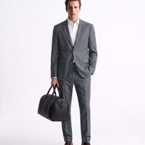 Gianni Visentin Jas Pria Slim Fit Metallic Grey - 0004