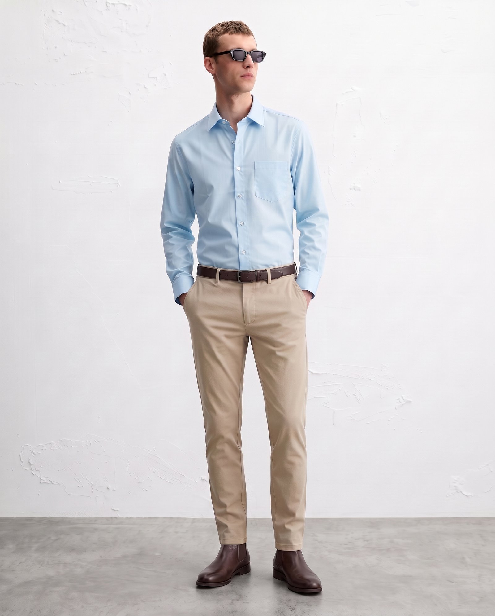 Gianni Visentin Kemeja Formal Pria Lengan Panjang Biru - 9124