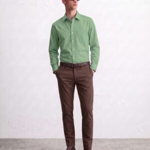 Gianni Visentin Kemeja Pria Lengan Panjang Regular Fit Matcha Green - 8605