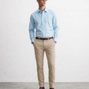 Gianni Visentin Kemeja Pria Lengan Panjang Smart Formal Biru Muda - 1201