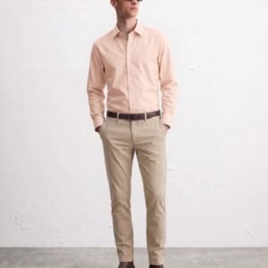 Gianni Visentin Kemeja Pria Lengan Panjang Smart Formal Regular Fit Peach - 1201