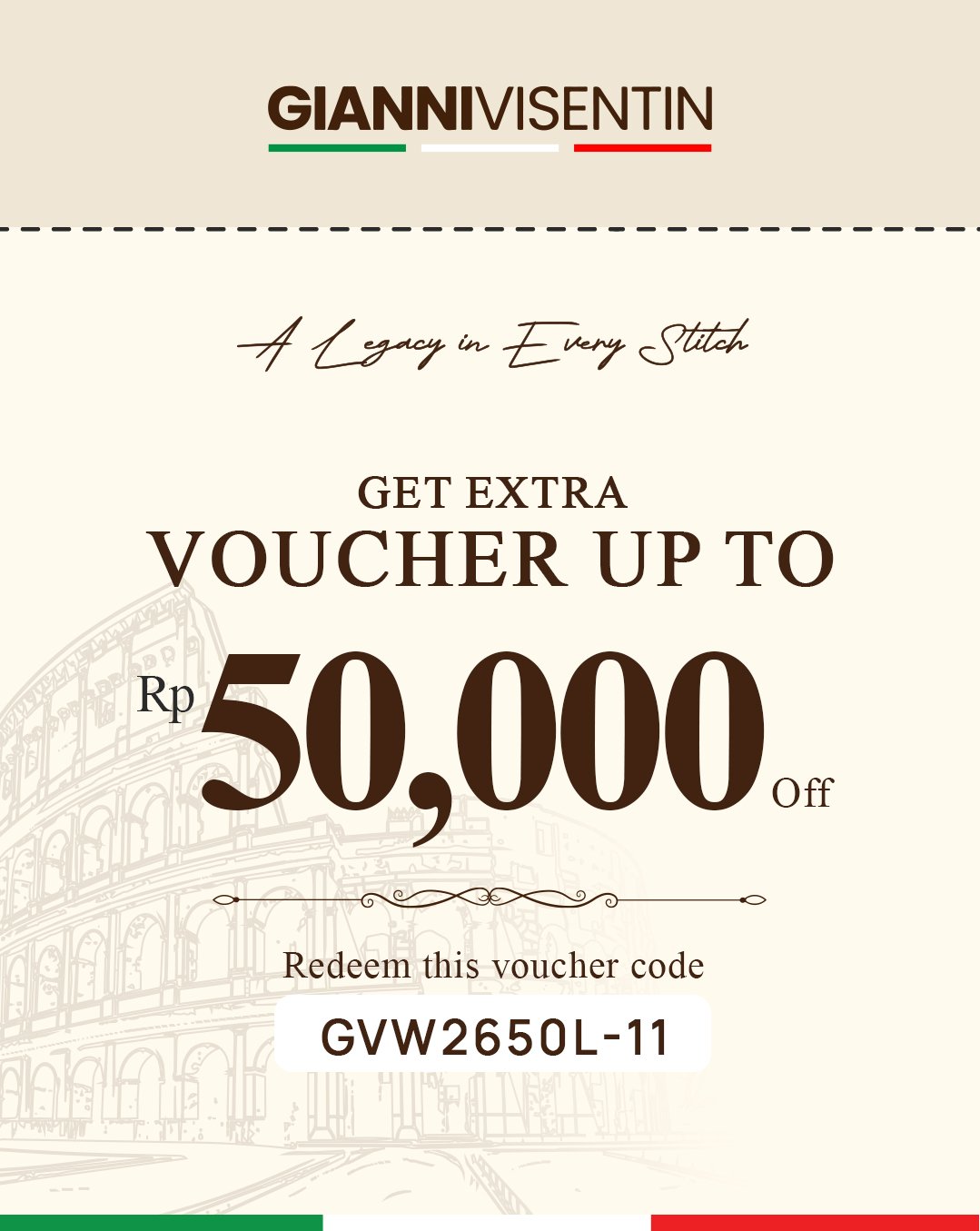 Gianni Visentin Voucher Rp50,000