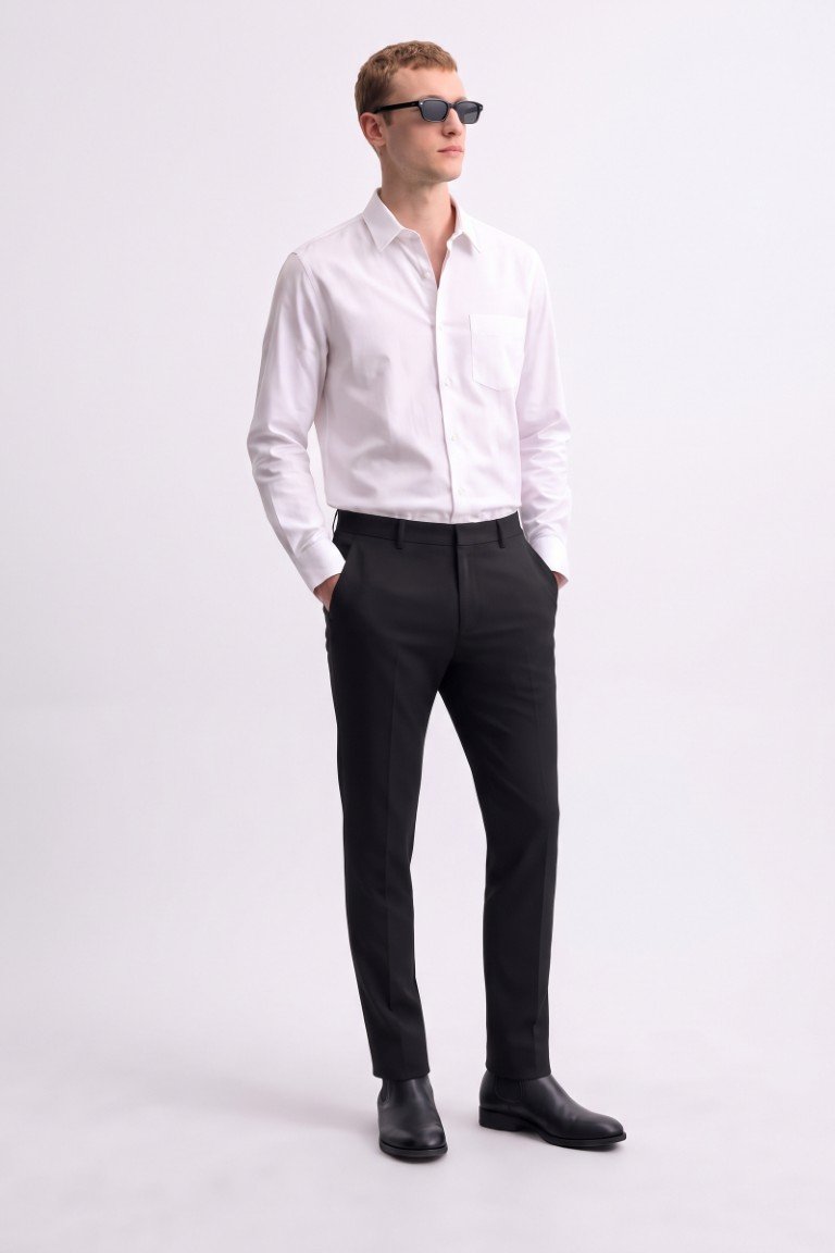 Gianni Visentin Celana Panjang Pria Slim Fit Hitam - 4119