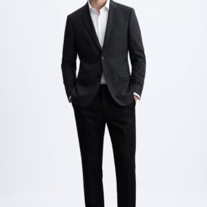Gianni Visentin Jas Pria Slim Fit Hitam Pekat - 0025