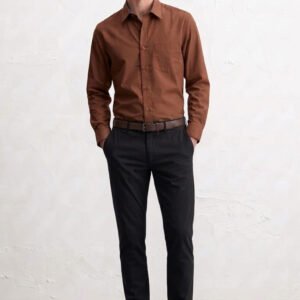 [Buy 1 Get 1 Free] Gianni Visentin Kemeja Pria Lengan Panjang Poly Cotton Regular Fit Coklat - 9124